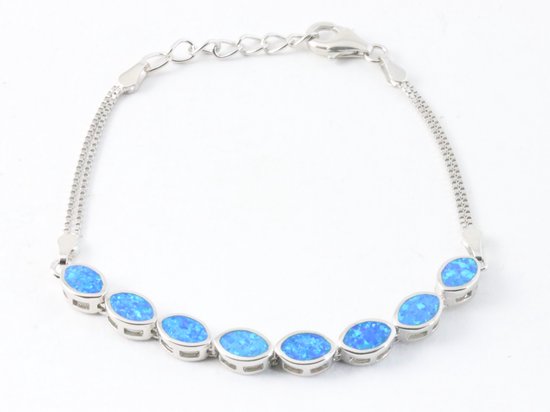 Hoogglans zilveren armband met Australische opaal afbeelding 1