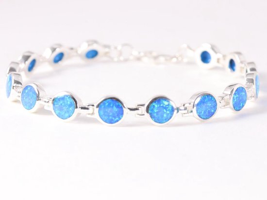 Hoogglans zilveren armband met Australische opaal afbeelding 1