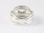 Opengewerkte zilveren ring met blauwe topaas afbeelding 3