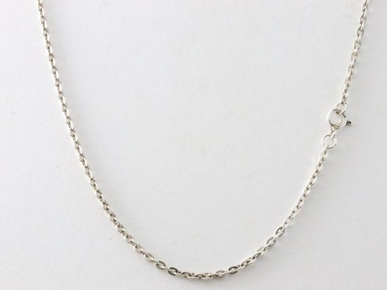 Bewerkte zilveren hanger met grote robijn steen aan ketting afbeelding 5