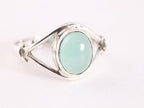 Opengewerkte zilveren ring met aqua chalcedoon afbeelding 1