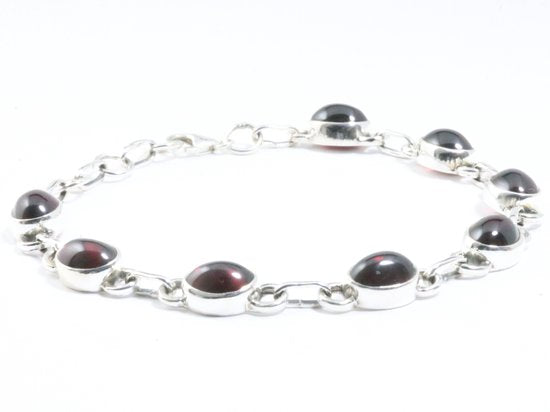 Zilveren armband met granaat afbeelding 2