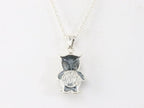 Zilveren uil hanger met abalone schelp aan ketting afbeelding 3