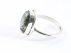 Ovale zilveren ring met mosagaat afbeelding 2