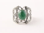 Opengewerkte zilveren ring met jade afbeelding 4