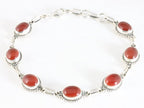 Bewerkte zilveren armband met carneool afbeelding 1