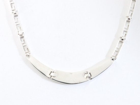 Hoogglans zilveren collier met malachiet afbeelding 3