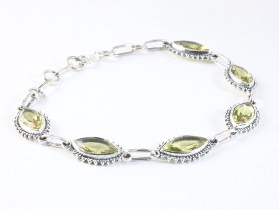 Bewerkte zilveren armband met citrien afbeelding 2