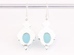 Bewerkte zilveren oorbellen met aqua chalcedoon afbeelding 3