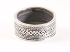 Brede zilveren ring met kabelpatronen afbeelding 3