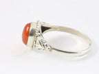 Bewerkte zilveren ring met carneool afbeelding 4