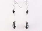 Lange zilveren oorbellen met gefacetteerde onyx afbeelding 4