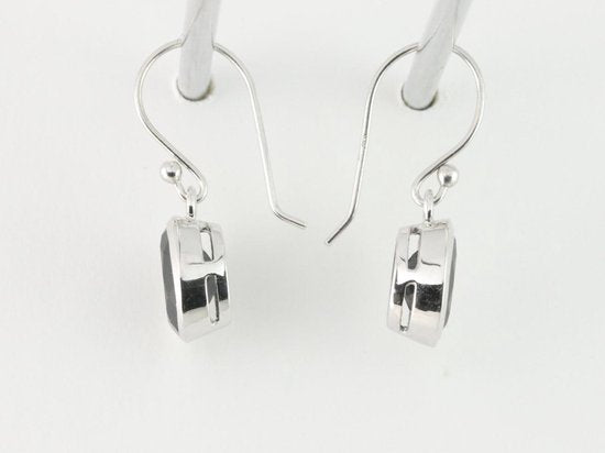 Zilveren oorbellen met zwarte spinel afbeelding 2