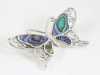 Zilveren vlinder broche met abalone schelp afbeelding 2