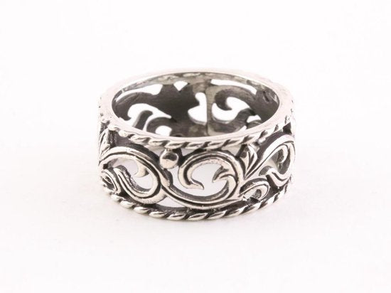 Opengewerkte zilveren ring afbeelding 1