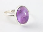 Ovale zilveren ring met amethist afbeelding 1