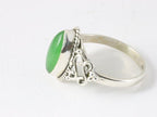 Fijne bewerkte zilveren ring met jade afbeelding 2
