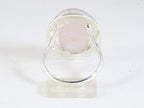 Grote ovale zilveren ring met rozenkwarts afbeelding 3