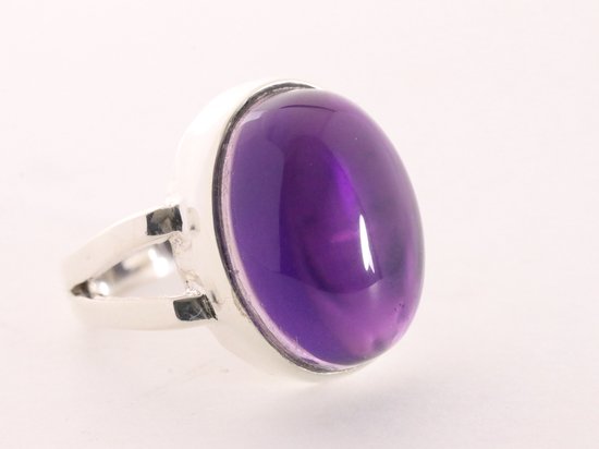 Zware zilveren ring met amethist afbeelding 1