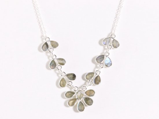 Zilveren ketting met labradoriet afbeelding 2