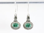 Bewerkte zilveren oorbellen met malachiet afbeelding 4