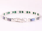 Hoogglans zilveren armband met abalone schelp afbeelding 2