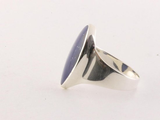 Hoogglans zilveren ring met lapis lazuli afbeelding 2