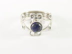 Fijne opengewerkte zilveren ring met lapis lazuli afbeelding 4