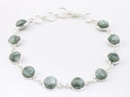 Fijne zilveren armband met groene serafiniet afbeelding 1