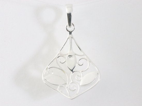 Opengewerkte zilveren hanger met welo opaal afbeelding 3