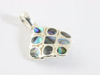 Hoogglans zilveren hanger met abalone schelp aan ketting afbeelding 2
