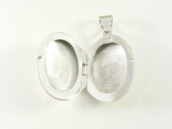 Gehamerd zilveren medaillon voor twee foto's afbeelding 6