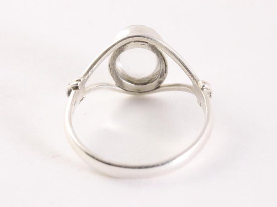 Opengewerkte zilveren ring met bergkristal afbeelding 3