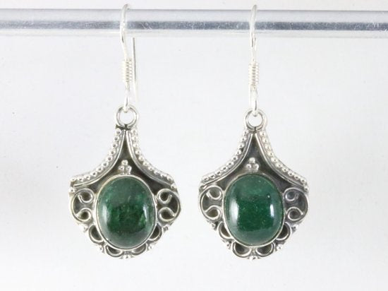 Bewerkte zilveren oorbellen met jade afbeelding 4