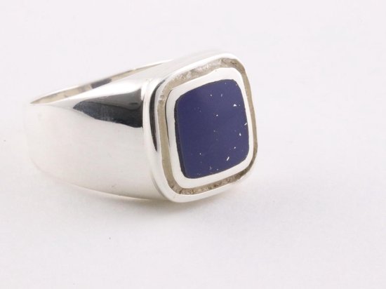 Zilveren zegelring met lapis lazuli afbeelding 1