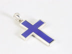 Fijne zilveren kruishanger met lapis lazuli afbeelding 2