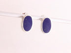 Ovale zilveren oorstekers met lapis lazuli afbeelding 2