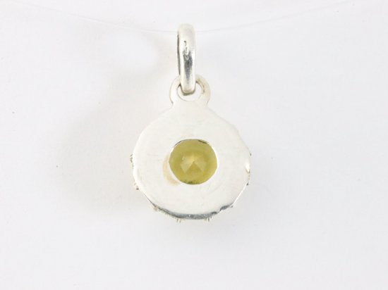 Fijne bewerkte ronde zilveren hanger met citrien afbeelding 3