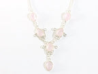Zilveren ketting met rozenkwarts afbeelding 3