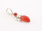 Fijne zilveren hanger met carneool aan ketting afbeelding 2