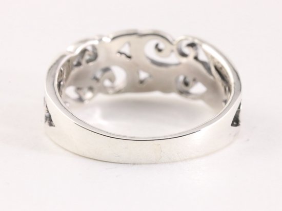 Fijne opengewerkte zilveren ring afbeelding 3