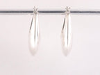 Fijne brede ovale zilveren oorringen afbeelding 2