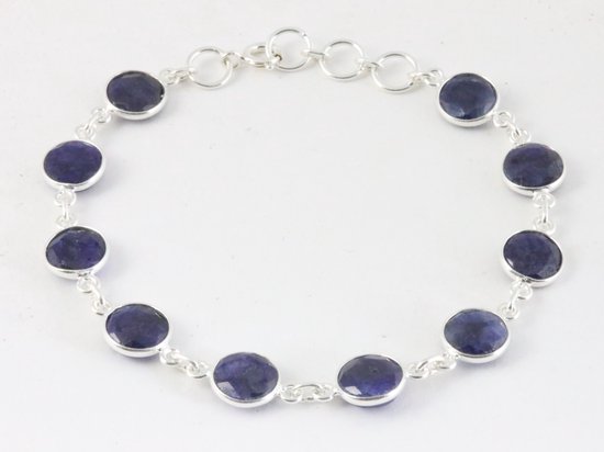 Zilveren armband met blauwe saffier afbeelding 1