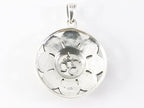 Traditionele ronde zilveren hanger met Tibetaanse gelukssymbolen afbeelding 3
