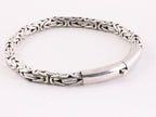 Zilveren armband met koningsschakels en kliksluiting afbeelding 2