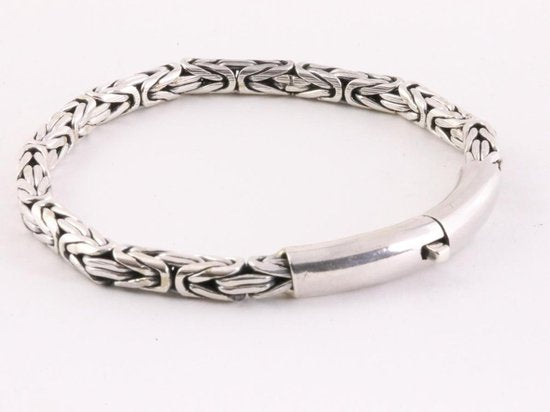 Zilveren armband met koningsschakels en kliksluiting afbeelding 2