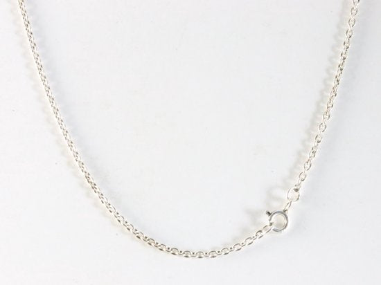 Bewerkte zilveren pegel hanger met aquamarijn aan ketting afbeelding 5