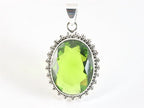 Bewerkte zilveren hanger met peridoot afbeelding 4