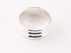 Hoogglans zilveren ring met ribbels afbeelding 2