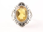 Bewerkte zilveren ring met citrien afbeelding 4